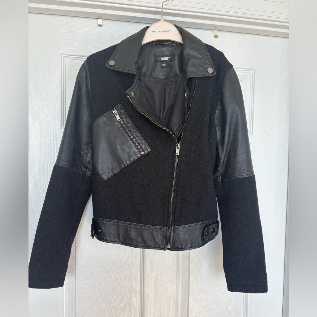 Slate & Willow Mixed Media Leather Jacket